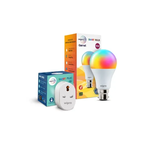 Image of Wipro Smart Home Combo 16Amp Smart Plug & 9 W Smart Wi Fi LED Bulb 