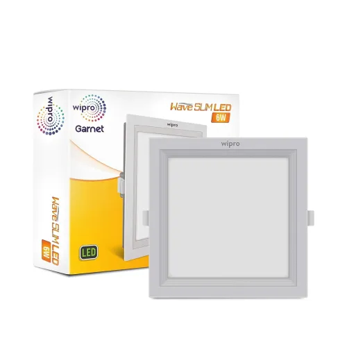 Image of Wipro D720660 Garnet 6-Watt Wave Slim Panel Light (Cool Day Light, White, Square)