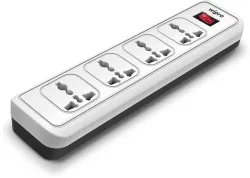 WIPRO Essential 4 Plus 1 4 Socket Extension Boards (White, 2 m)
