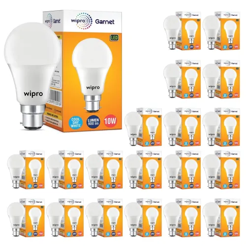 Image of wipro Garnet 10W B22 LED Bulb, Coolwhite (Pack of 20)