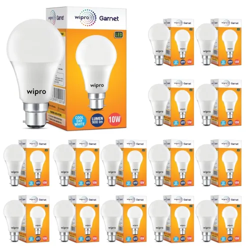 Image of wipro Garnet 10W LED Bulb Pack of 15