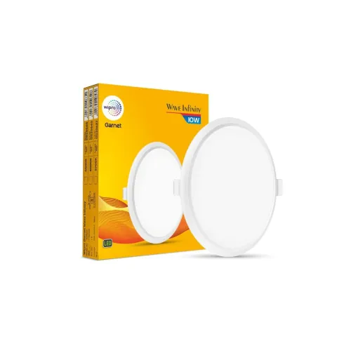 Image of wipro Garnet 10W Round LED Wave Infinity Panel | Warm White Light (2700K)
