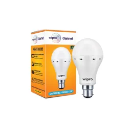 Wipro Garnet 12w LED Emergency Bulb | Cool Day White (6500K) | B22 LED Bulb Base | Inverter Bulb for home, with 4 Hours 