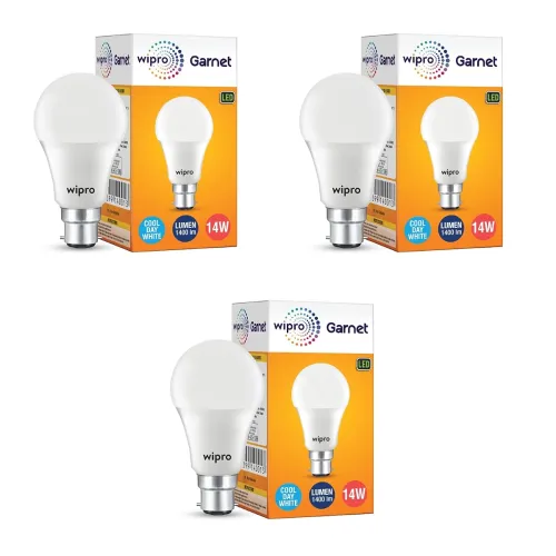 Image of Wipro Garnet 14W LED Bulb Pack of 3