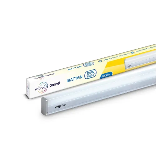 Image of Wipro Garnet 20W LED Batten for Living Room & Bedroom | 2 Feet | Bright & Energy Efficient Tubelight for Home | Cool Day