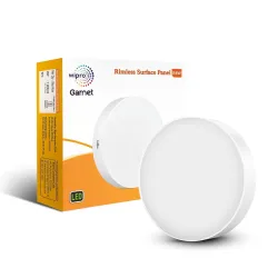 wipro Garnet 24W Rimless Round LED Surface Panel | Cool White Light (6500K)