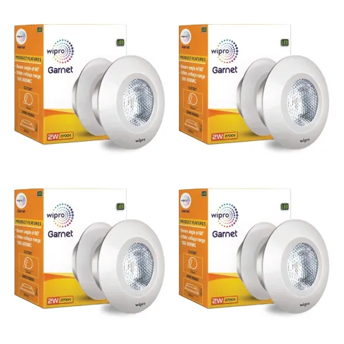 Image of wipro Garnet 2W Led Integrated Spotlight | Warm White (2700K) | Compact Design Ceiling Spot Light for Cabinets & Wardrob