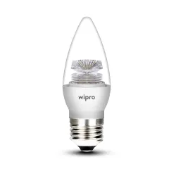Wipro Garnet 3 W E27 Base Clear Candle LED Culb 