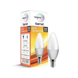 wipro Garnet 3 W E14 Base Frosted Candle LED Bulb | Cool Day White (6500K) | Pack of 1 | Clear optics for sparkling effect | LED Filament Bulb for Home, office, chandellior, decorative lamp....