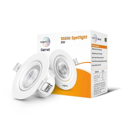 Image of wipro Garnet 3W Round LED Wave Spotlight