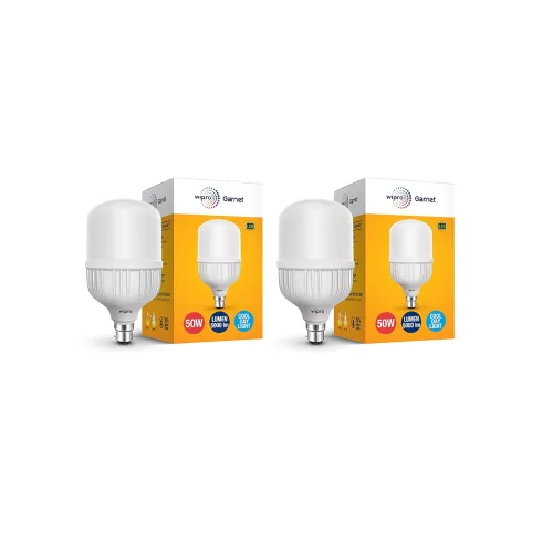Image of wipro Garnet 50w LED High Wattage Bulb pack of 2 (coolwhite)