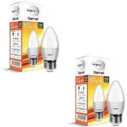 Wipro Garnet 5W E27 LED Candle Bulb (pack of 2)