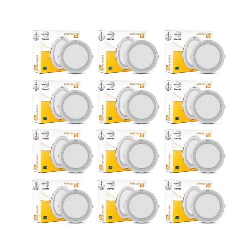 Image of Wipro Garnet 6W LED Panel Light Warm White Pack of 12