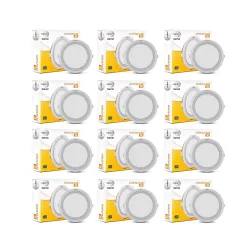 Wipro Garnet 6W LED Panel Light Warm White Pack of 12