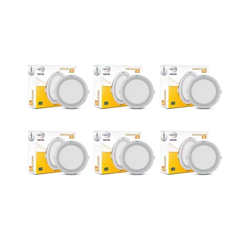 Image of Wipro Garnet 6W Round LED Wave Panel Light for Ceiling | Warm White Light (3000K) Ultra-Slim Design | Recessed Down Ligh