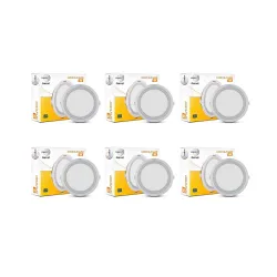 Wipro Garnet 6W Round LED Wave Panel Light for Ceiling | Warm White Light (3000K) Ultra-Slim Design | Recessed Down Ligh