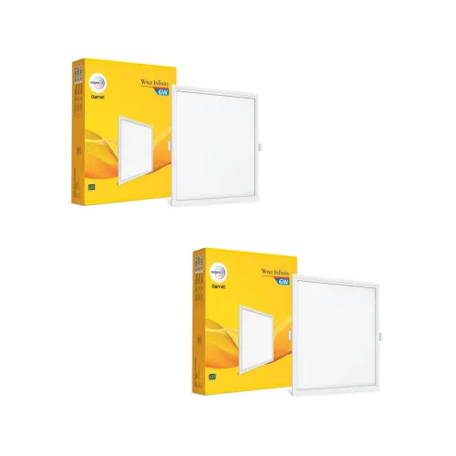 Image of wipro Garnet 6W Square Led Wave Infinity Panel|Warm White Light (2700K)|Rimless Panel with Ultra-Slim Design|Recessed Do