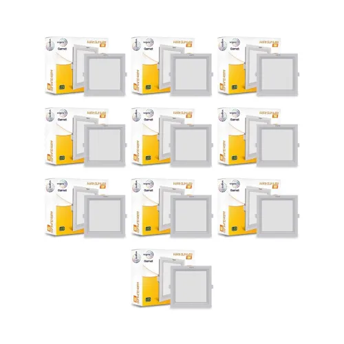 Image of Wipro Garnet 6W Square LED Panel Light Cool White Pack of 10