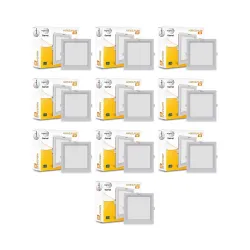 Wipro Garnet 6W Square LED Panel Light Cool White Pack of 10