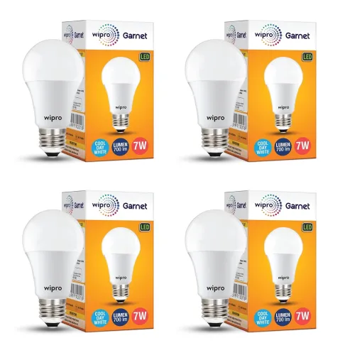 Image of Wipro Garnet 7W LED Bulb Pack of 4