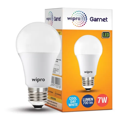Image of Wipro Garnet 7W LED Bulb for Home & Office |Cool Day White (6500K) | E27 Base|220 degree Light coverage |4Kv Surge Prote