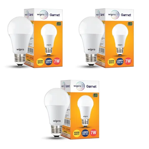 Image of Wipro Garnet 7W LED Bulb (Pack of 3)