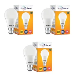 Wipro Garnet 7W LED Bulb Warm White Pack of 3
