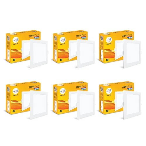 Image of Wipro Garnet 8 W Square LED Alpha Panel – pack of 6