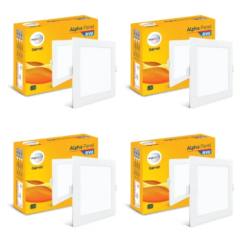 Image of Wipro Garnet 8W Square LED Alpha Panel 4Pcs