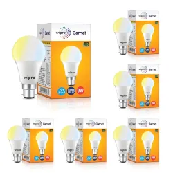Wipro Garnet 9W 3-in-1 LED Bulb (Pack of 6)