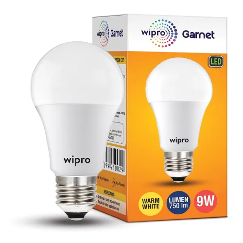 Image of wipro Garnet 9W LED Bulb for Home & Office |Warm White (2700K)