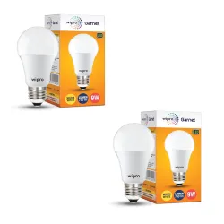 Wipro Garnet 9W Warm White LED Bulb Pack of 2