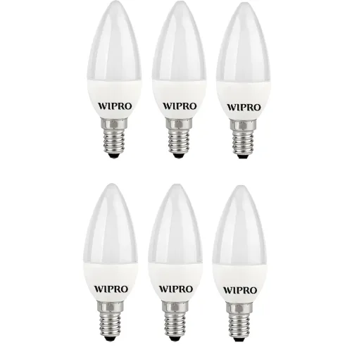 Image of wipro Garnet Base E14 3-Watt LED Bulb (Yellow) - Pack of 6