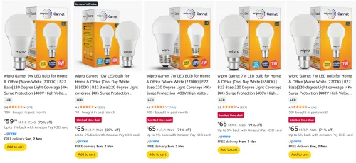 Image of Wipro Garnet LED Bulb upto 88% Discount | Starting at ₹59