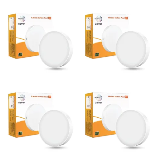 Image of Wipro Garnet 15w Rimless Round LED Surface Panel | Cool Day White (6500K) | Elegant Rimless Design for Wider Spread of L