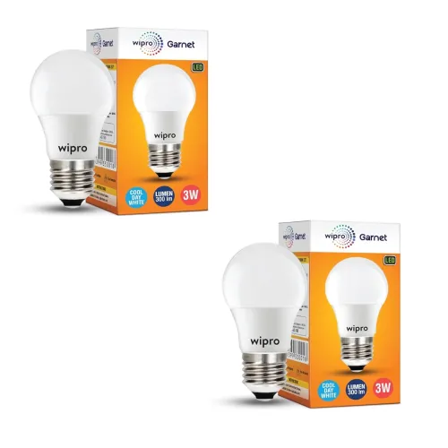 Image of Wipro Garnet 3W LED Bulb E27 Cool White (PO2)