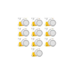 wipro Garnet 6W Round LED Wave Panel | Neutral White Light (4000k) | Ultra-Slim Design | Recessed Down Light for False Ceiling | Cutout - 100mm | Pack of 10