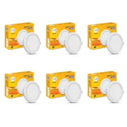 Wipro Garnet 8W Round LED Alpha Panel Warm White (Pack of 6)