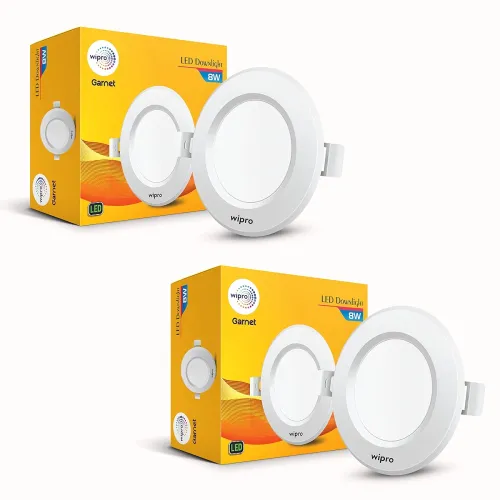 Image of Wipro Garnet 8W Round Downlight Junction Box pack of 2
