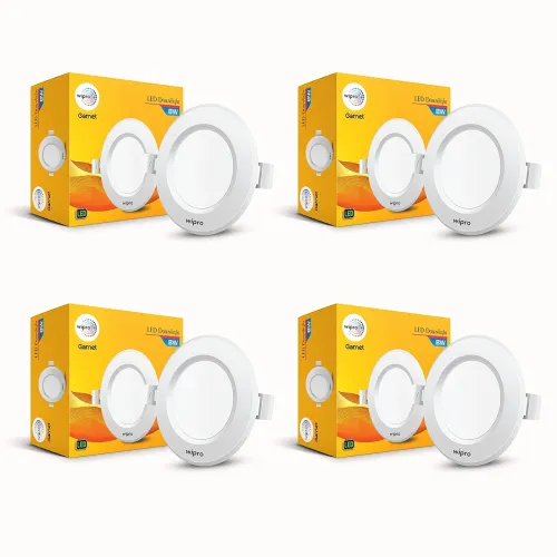Image of wipro Garnet 8W Round Downlight Junction Box | Blue | Glare-Free Design | Recessed Downlighter for False Ceiling | Cutou