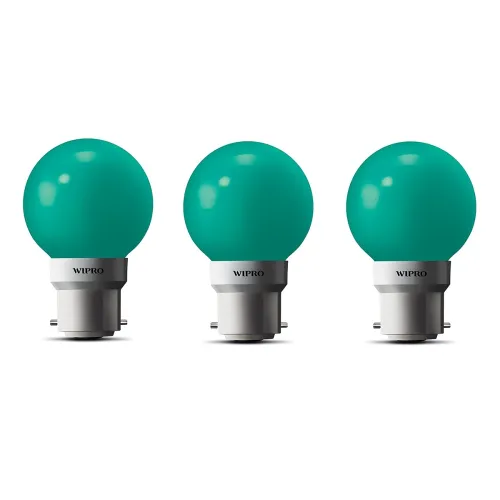 Image of wipro Glass Safe lite N10005 B22 0.5-Watt LED Night Lamp (Green) - Pack of 3