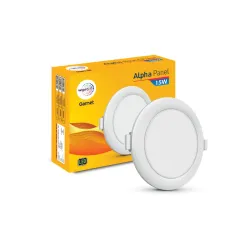 wipro Metal Garnet 15W Round LED Alpha Panel | Warm White (2700K) | Recessed Down Light for False Ceiling | Cutout - 153