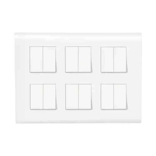 Image of Wipro Northwest (Nowa) Switch Combo of 12M Plate + 6A Switch x12t, White (Kit 15)