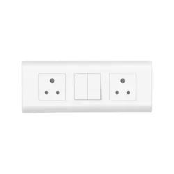 Wipro Northwest (Nowa) Switch Combo of 6M Plate + 1M 6A Switch x2 + 6A 3Pin Socket x2, White (Kit 12)