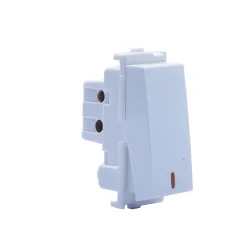 Wipro Northwest Venia 6A One Way Switch with Indicator, White (pack of 20)