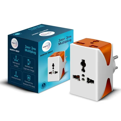 Image of Wipro Three Way Universal Multiplug Socket Adapter