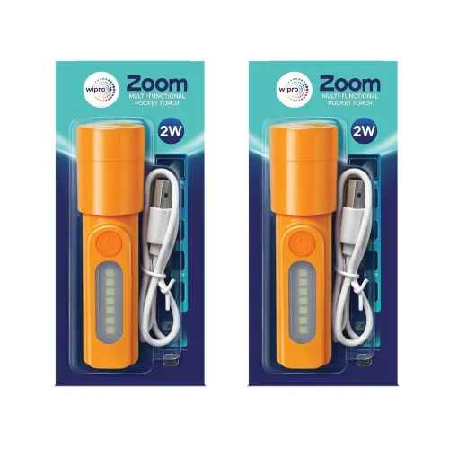 Image of wipro Zoom Multi Functional LED Pocket Torch 