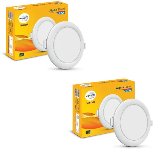 Image of Wipro 12W Alpha Round LED Ceiling Light (4000K, Pack of 2)