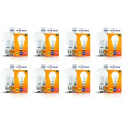 Wipro 7W LED Bulb Warm White (2700K) E27 Base * pack of 8