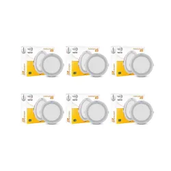 Wipro Garnet 3W Round LED Wave Panel Light (Pack of 6)